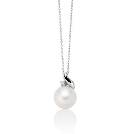 Collana Perla Miluna Oro Bianco 18kt Diamante PCL6556