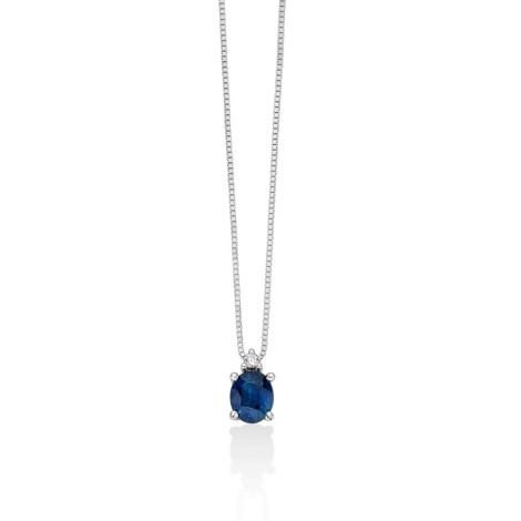 Collana Miluna Oro Bianco 18kt Zaffiro CLD4575