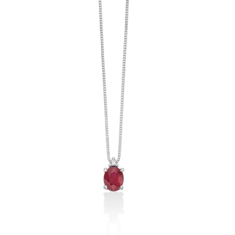 Collana Miluna Oro Bianco 18kt Rubino CLD4576