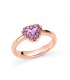 Anello Miluna Cuore Argento Rosé E Ametista LID3861