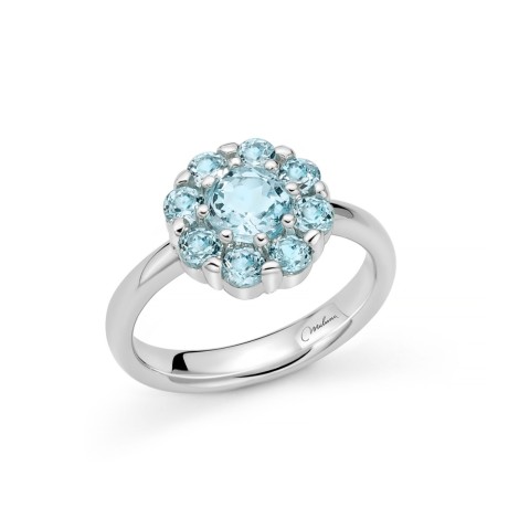 Anello Miluna Fiore Argento E Topazio LID3852