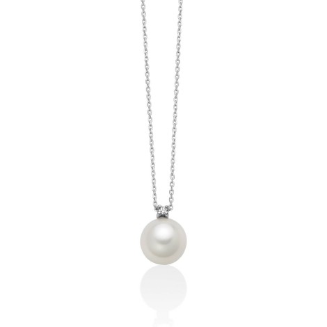 Collana Perla Miluna Oro Bianco 9kt Diamante PCL6531X