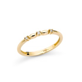 Anello Miluna Oro Giallo 9kt Tre Diamanti LID3721X