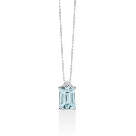 Collana Miluna Acquamarina Ottagonale e Diamanti CLD4724