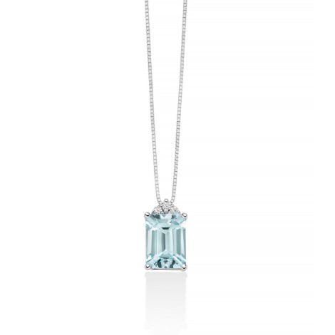 Collana Miluna Acquamarina Ottagonale e Diamanti CLD4724