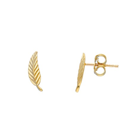 Orecchini Lobo Foglie Oro Giallo 18kt
