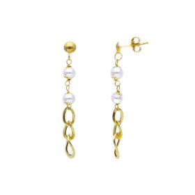 Orecchini Pendenti Groumette Oro Giallo 18kt Perle