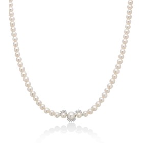 Collana Miluna Oro Bianco 18kt Filo Di Perle Diamanti PCL6583