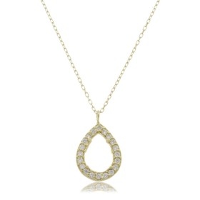 Collana Goccia Oro Giallo 9kt Zirconi