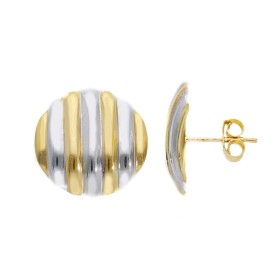 Orecchini Bottoni Due Ori 18kt