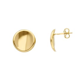 Orecchini Bottone Liscio Oro Giallo 18kt