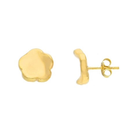 Orecchini Lobo Fiore Oro Giallo 18kt