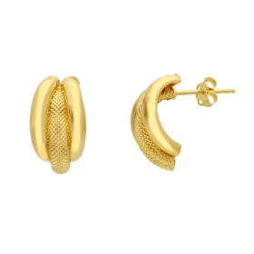 Orecchini Lobo Lavorati Intrecciati Oro Giallo 18kt
