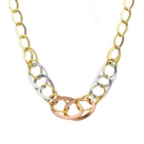 Collana Ovali Intrecciati Tre Ori 18kt