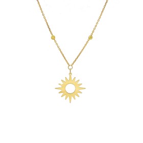 Collana Pendente Sole Oro Giallo 18kt