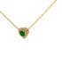 Collana Cuore Smeraldi E Diamanti Oro Giallo 9kt