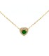 Collana Cuore Smeraldi E Diamanti Oro Giallo 9kt