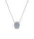 Collana Pendente Ovale Oro Bianco 9kt Zirconi