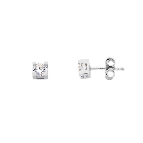 Orecchini Punto Luce Oro Bianco 9kt Quadrati