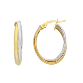 Orecchini Ovali Due Ori 9kt