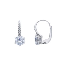 Orecchini Oro Bianco 9kt Zirconi