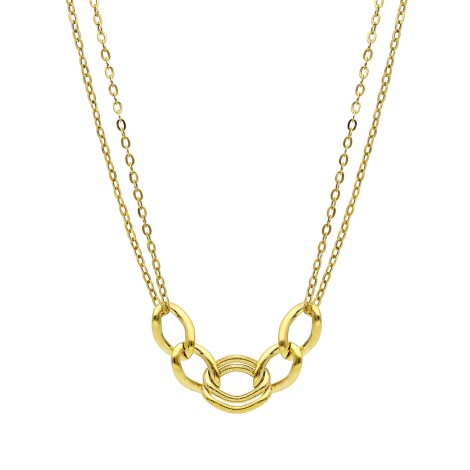 Collana Doppio Filo Oro Giallo 9Kt