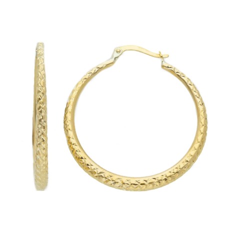 Orecchini Cerchio A Scalare Oro Giallo 9kt Sfaccettato