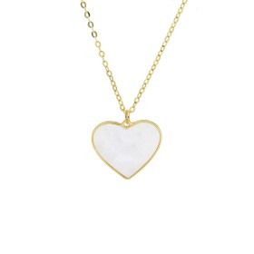 Collana Pendente Cuore Oro Giallo 18kt Madreperla