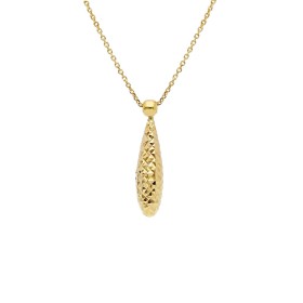 Collana Pendente Goccia Seghettata Oro Giallo 18kt