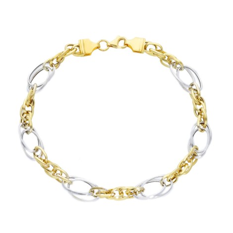 Bracciale Ovali Intrecciati Due Ori 18kt