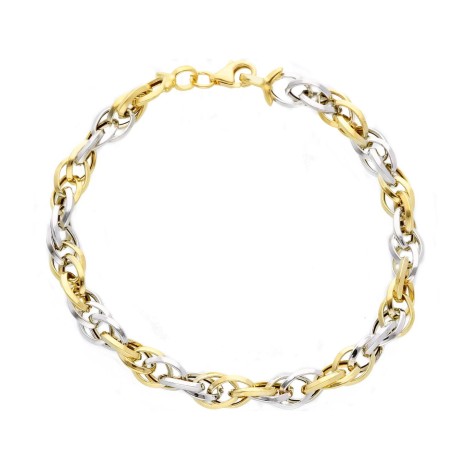 Bracciale Mini Cerchietti Intrecciati Due Ori 18kt