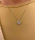 Collana Cuore Oro Bianco 18kt con Acquamarina e Diamanti