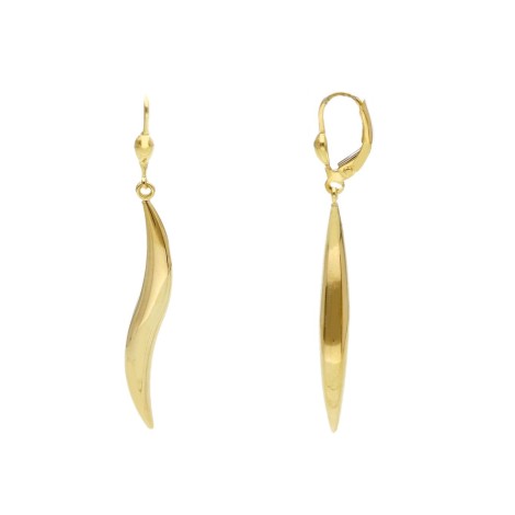 Orecchini Pendenti Ondulati Oro Giallo 18kt