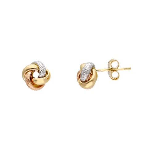 Orecchini Nodo Tre Ori 18kt