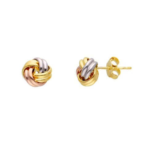 Orecchini Nodo Rigato Tre Ori 18kt