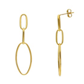 Orecchini Pendenti Ovali Fini Oro Giallo 18kt