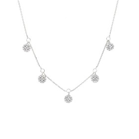 Collana Tondi Pendenti Oro Bianco 9kt