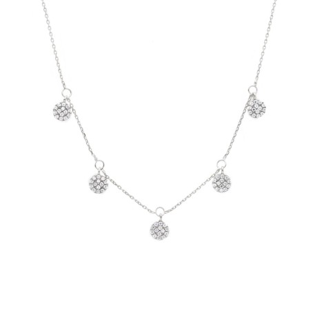 Collana Tondi Pendenti Oro Bianco 9kt
