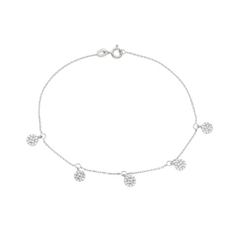 Bracciale Tondi Pendenti Oro Bianco 9kt