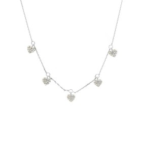 Collana Cuori Pendenti Oro Bianco 9kt