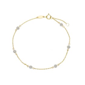 Bracciale Sfere Oro Giallo 9k Zirconi