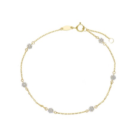 Bracciale Sfere Oro Giallo 9k Zirconi