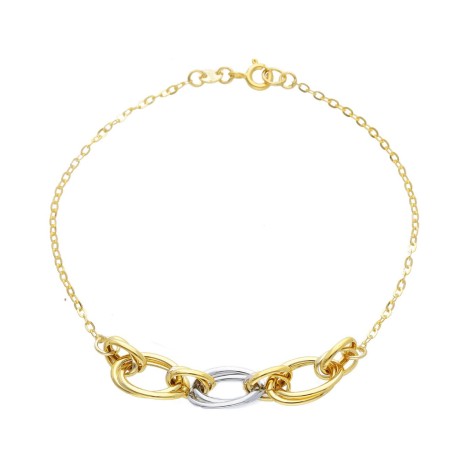 Bracciale Ovali Intrecciati Due Ori 9kt