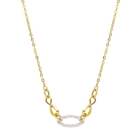 Collana Ovale Due Ori 9Kt