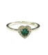Anello Cuore Smeraldi E Diamanti Oro Bianco 9kt