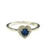 Anello Cuore Zaffiro E Diamanti Oro Bianco 9kt