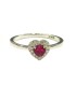 Anello Cuore Rubino E Diamanti Oro Bianco 9kt
