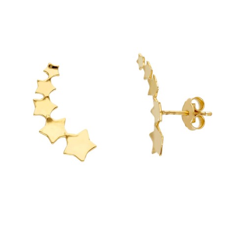 Orecchini Lobo Stelle Oro Giallo 18kt