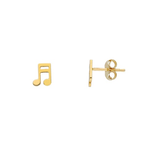 Orecchini Lobo Nota Musicale Oro Giallo 18kt
