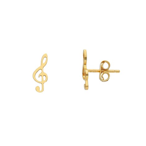 Orecchini Lobo Chiave Di Violino Oro Giallo 18kt